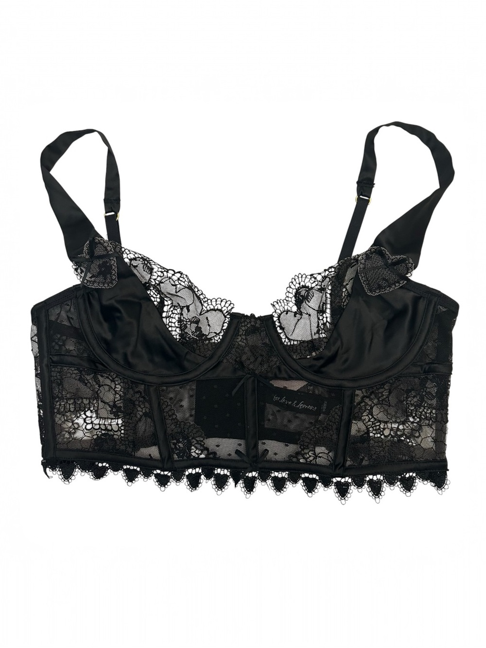 FOR LOVE & LEMONS x VICTORIA'S SECRET  Buy Brie Black Bustier Small NWT